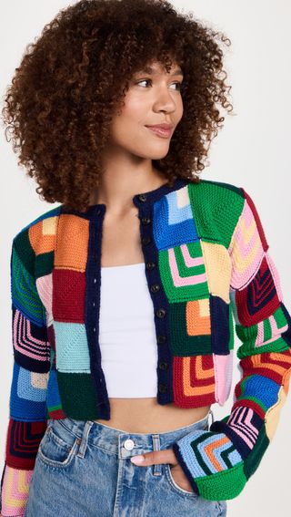 Re/Done + Patchwork Cardigan