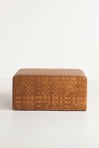 Anthropologie + Cove Woven Leather Ottoman