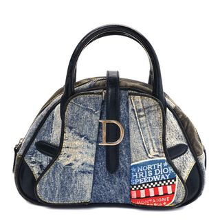 Christian Dior + Denim Speedway Mini Saddle Bowler Blue