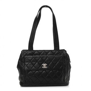 Chanel + Caviar Quilted Flap Shoulder Bag Black