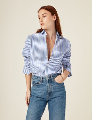 With Nothing Underneath + The Classic: Poplin, Royal Blue Stripe
