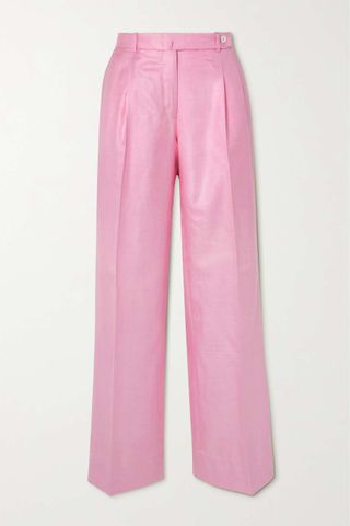 Brioni + Capri Silk, Cashmere and Linen-Blend Straight-Leg Trousers