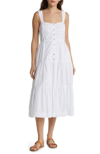 Madewell + Suzette Seamed Bodice Tiered Cotton Sundress