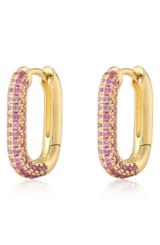 Luv Aj + Cubic Zirconia Pavé Huggie Hoop Earrings