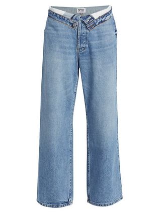 Eb Denim + Madison Foldover Mid-Rise Loose-Leg Jeans