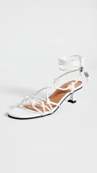 Ganni + Knots Kitten Heel Sandals