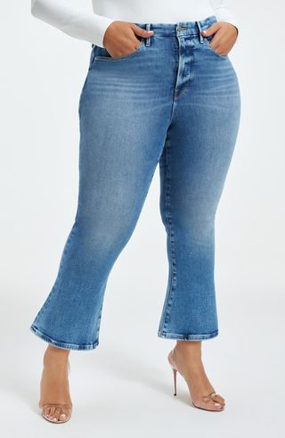 Good American + Good Legs Crop Mini Bootcut Jeans