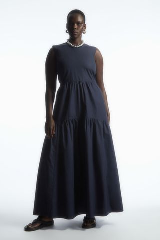 COS + Open-Back Tiered Midi Dress