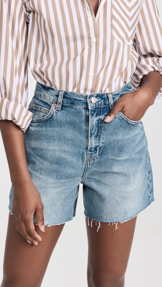 Reformation + Wilder High Rise Relaxed Jean Shorts