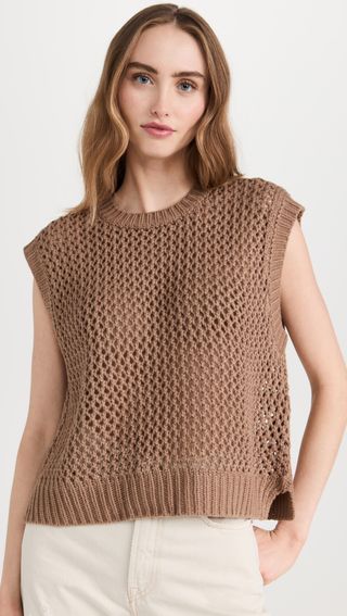 Line & Dot + Naples Oversize Crochet Vest