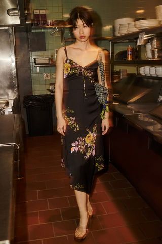 Urban Outfitters + Priscilla Lace-Up Midi Dress