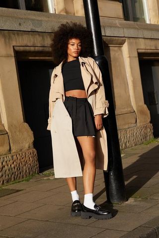 Nasty Gal + Two Tone Oversized Belted Trench Coat