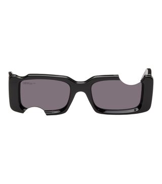Off-White + Black Cady Sunglasses