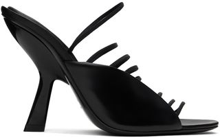 Ferragamo + Black Ultra-Fine Mini Straps Sandals