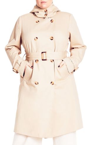 City Chic + Kennedy Belted Cotton Trench Coat