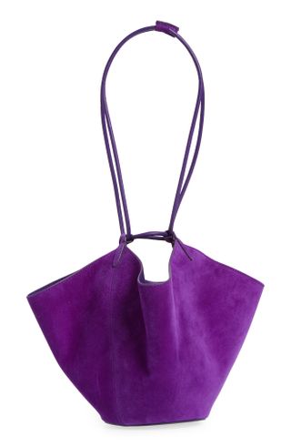 Khaite + Mini Lotus Suede Shoulder Bag