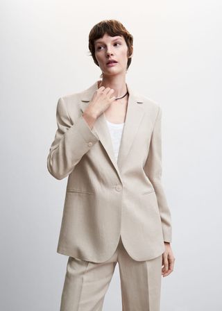 Mango + Linen Blazer Suit