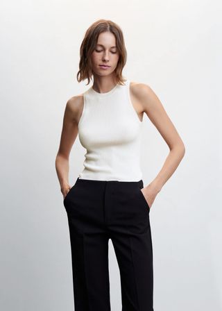 Mango + Knitted Top With Wide Straps