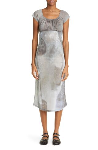 Paloma Wool + Flip Sheer Cap Sleeve Organic Cotton Blend Midi Dress