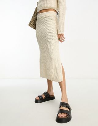 Asos Design + Knitted Maxi Skirt
