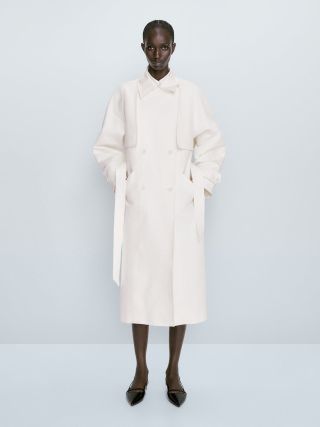 Massimo Dutti + Double-Fabric Trench Coat