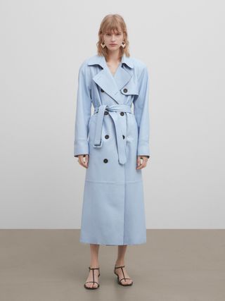 Massimo Dutti + Leather Trench Coat