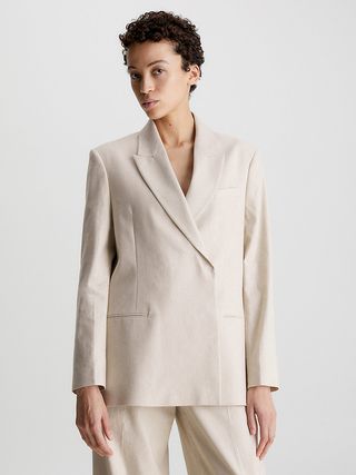 Calvin Klein + Relaxed Linen Tailored Blazer