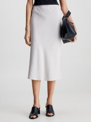 Calvin Klein + Slim Recycled Crepe Midi Skirt
