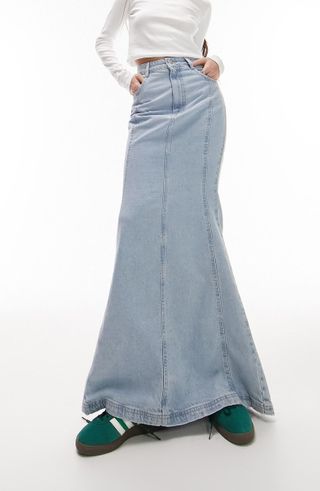 Topshop + Fishtail Denim Skirt