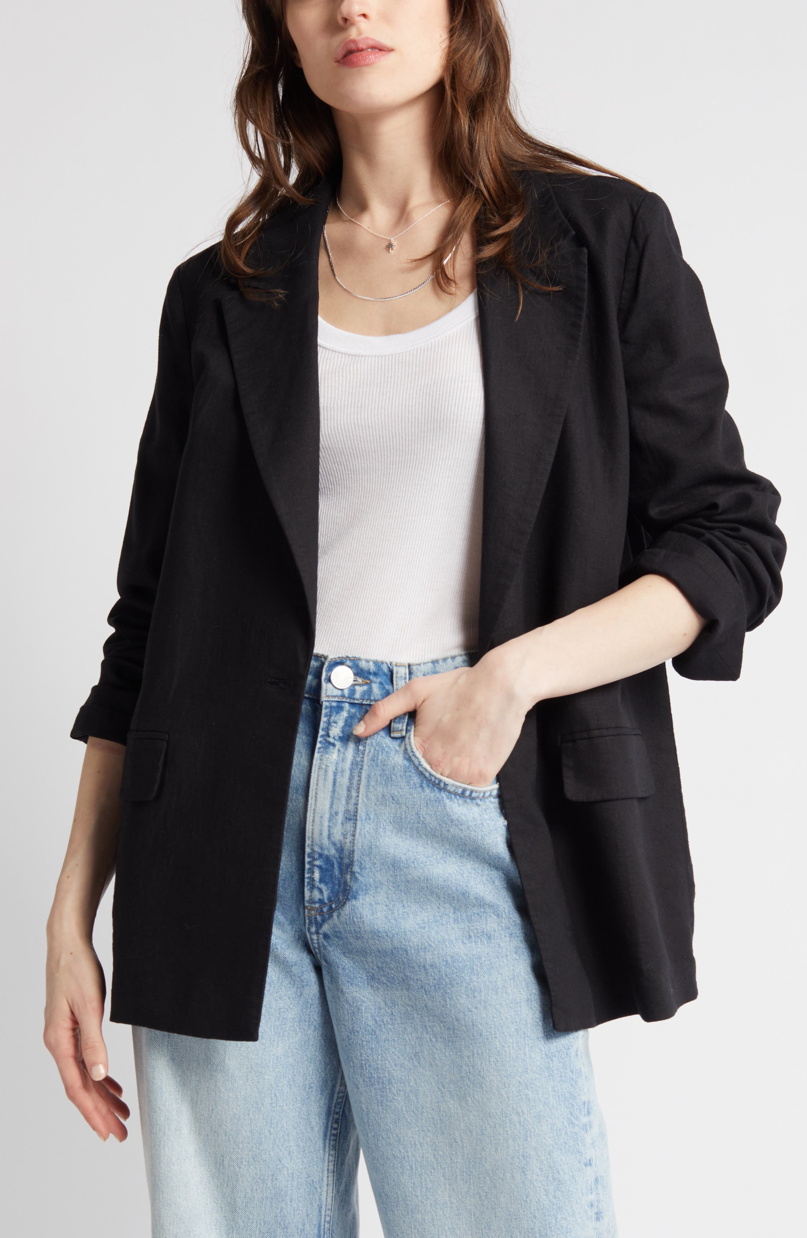 Treasure & Bond + Linen Blend Blazer