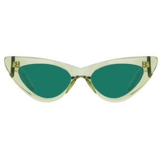 Linda Farrow x The Attico + Dora Cat Eye Sunglasses in Lime