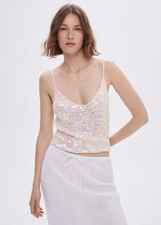 Mango + Cropped Top With Sequins