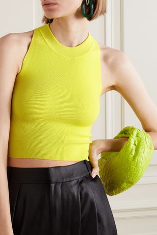 Leset + Grace Cropped Ribbed-Knit Tank