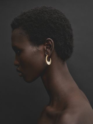 Massimo Dutti + Textured Hoop Earrings
