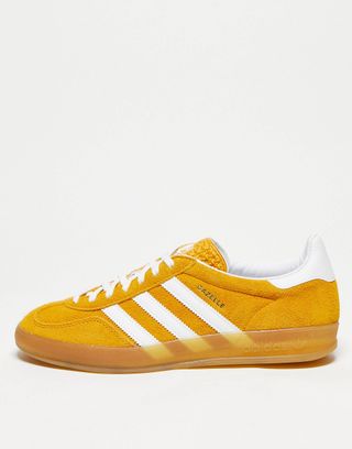 Adidas Originals + Gum Sole Gazelle Indoor Trainers in Mustard Yellow