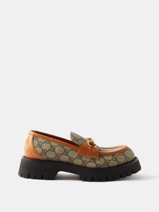 Gucci + Horsebit GG-Canvas Chunky Loafers