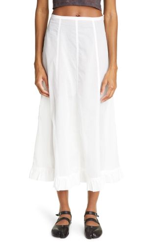 Paloma Wool + Andolini Ruffle Hem Cotton Voile Midi Skirt
