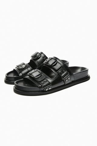 Zara + Leather Sandals with Buckles