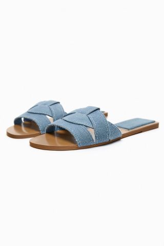 Zara + Flat Denim Sandals