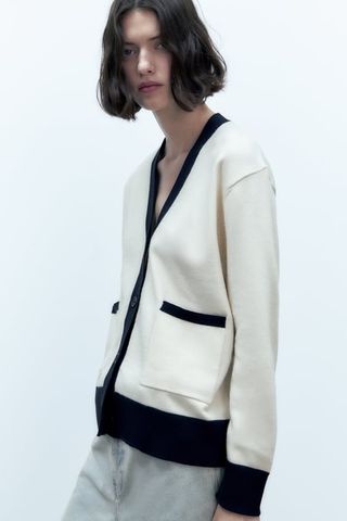 Zara + V-Neck Cardigan