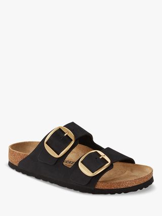 Birkenstock + Arizona Regular Fit Big Buckle Nubuck Leather Sandals