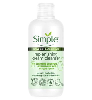 Simple + Replenishing Cream Cleanser 11% Ceramide Boosters & Hyaluronic Acid