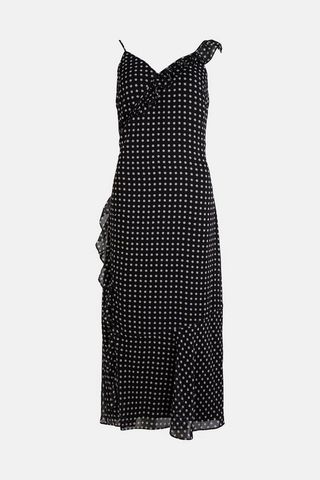 Warehouse + Spot Print Strappy Wrap Maxi Dress