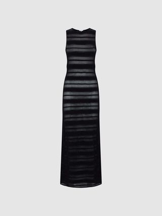 Reiss + Reiss Black Seraphina Knitted Midi Dress