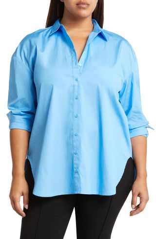 Nordstrom + Oversize Cotton Poplin Button-Up Shirt