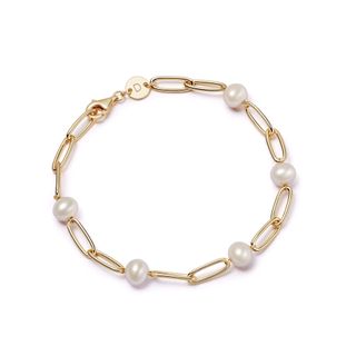 Daisy London + Shrimps Pearl Bracelet 18ct Gold Plate