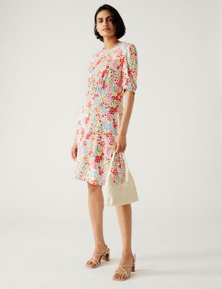 M&S Collection + Jersey Printed Mini Dress