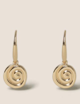 M&S Collection + Gold Tone Swirl Mini Drop Earrings