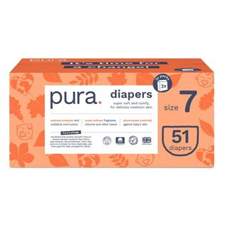 Pura + Sensitive Soft Sustainable Diapers Size 7, 51 Count