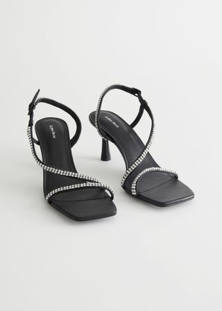 & Other Stories + Strappy Heeled Rhinestone Sandals